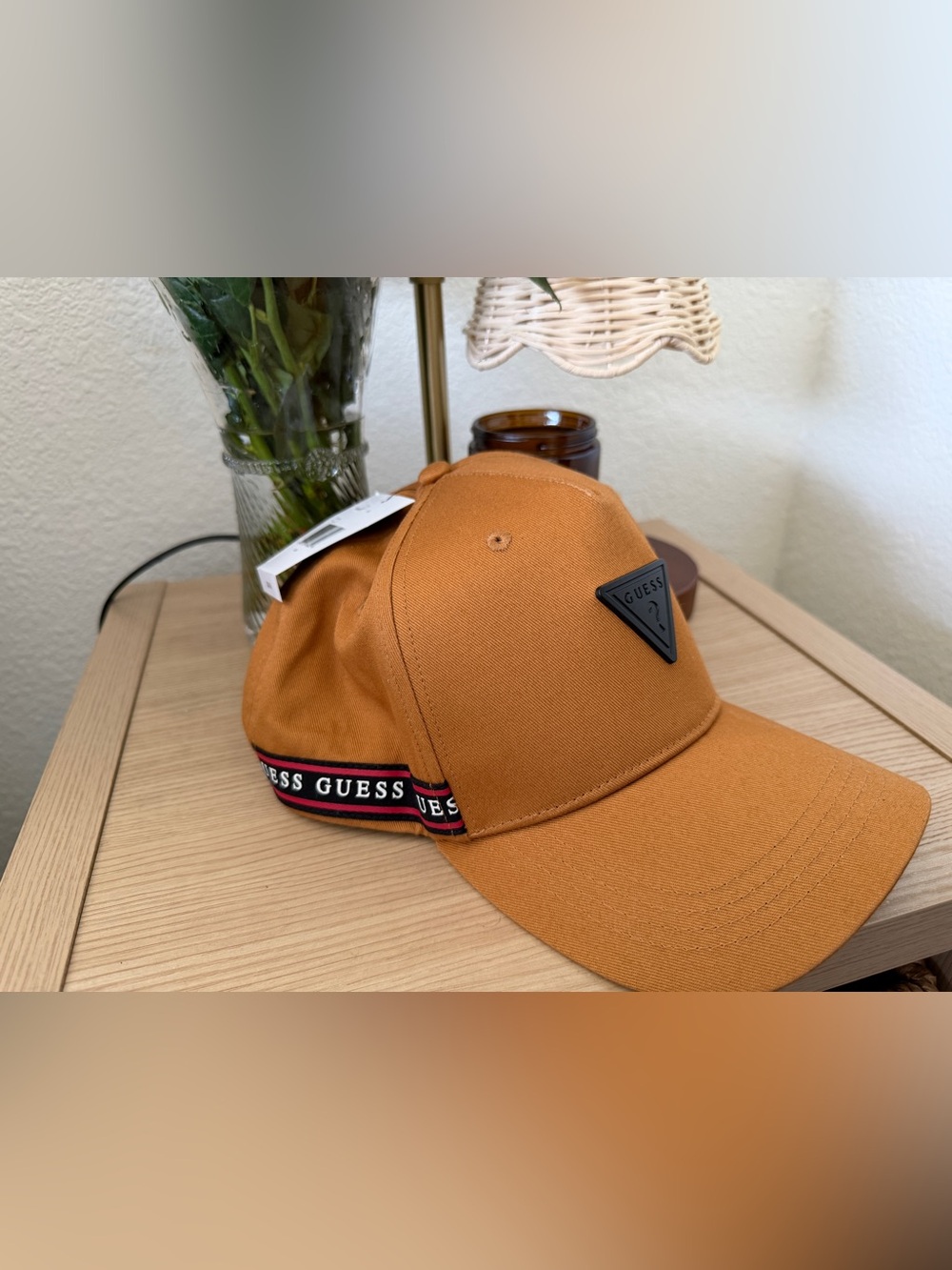 Guess Men’s Tan/Brown Logo Strap Baseball Cap